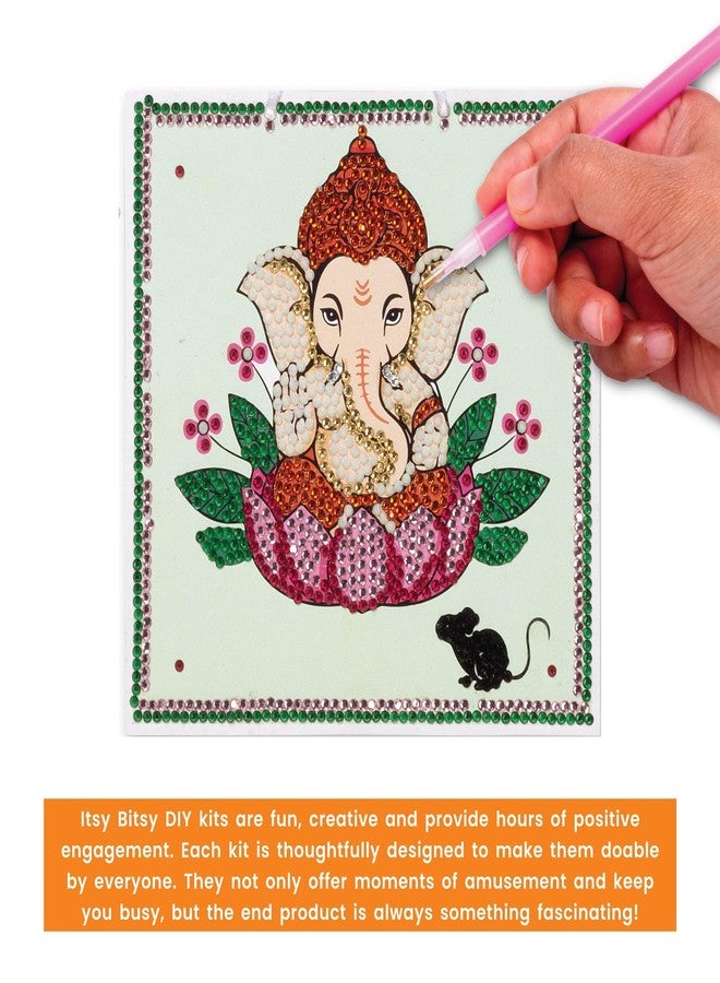 itsy-bitsy Itsy Bitsy DIY Diamond Painting Kit - Ganesha 6x6 inch | Rhinestone Art Craft for Adults & Kids | Meditative Wall Decor | Easy DIY Kit - Image 5